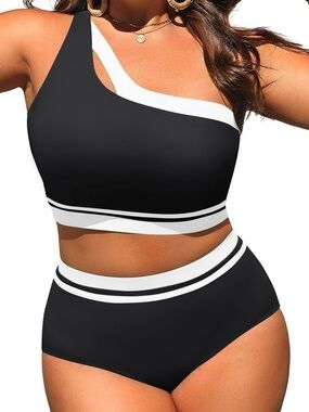 Aqua Eve Brand Women's Plus Size One Shoulder Bikini NWT